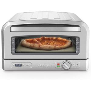 Cuisinart Indoor Pizza Oven, Bakes 12″ Pizzas in Minutes, Countertop Electric Pizza Oven Heats up to 700°F, Large Viewing Window, Interior Light, Includes 12.5″ Pizza Stone, CPZ-120, Stainless Steel(Stainless Steel)