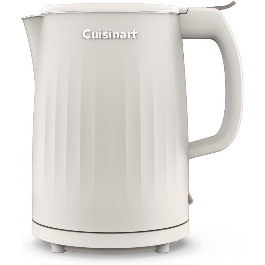imageCuisinart Soho 1Liter Double Wall Electric Hot Water Kettle Tea Kettle with Stainless Steel Interior One Touch Operation to Boil Water for Tea Hot Cocoa or Instant Oatmeal CK10BK BlackTruffle