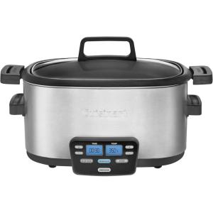 Cuisinart MSC-400 3-In-1 Cook Central 4-Quart Multi-Cooker: Slow Cooker, Brown/Saute, Steamer, Silver(6 Quarts)