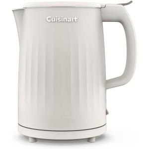 Cuisinart Soho 1-Liter Double Wall Electric Hot Water Kettle, Tea Kettle with Stainless Steel Interior, One Touch Operation to Boil Water for Tea, Hot Cocoa, or Instant Oatmeal, CK-10BK, Black(Truffle)