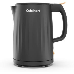 Cuisinart Soho 1-Liter Double Wall Electric Hot Water Kettle, Tea Kettle with Stainless Steel Interior, One Touch Operation to Boil Water for Tea, Hot Cocoa, or Instant Oatmeal, CK-10BK, Black(Black)