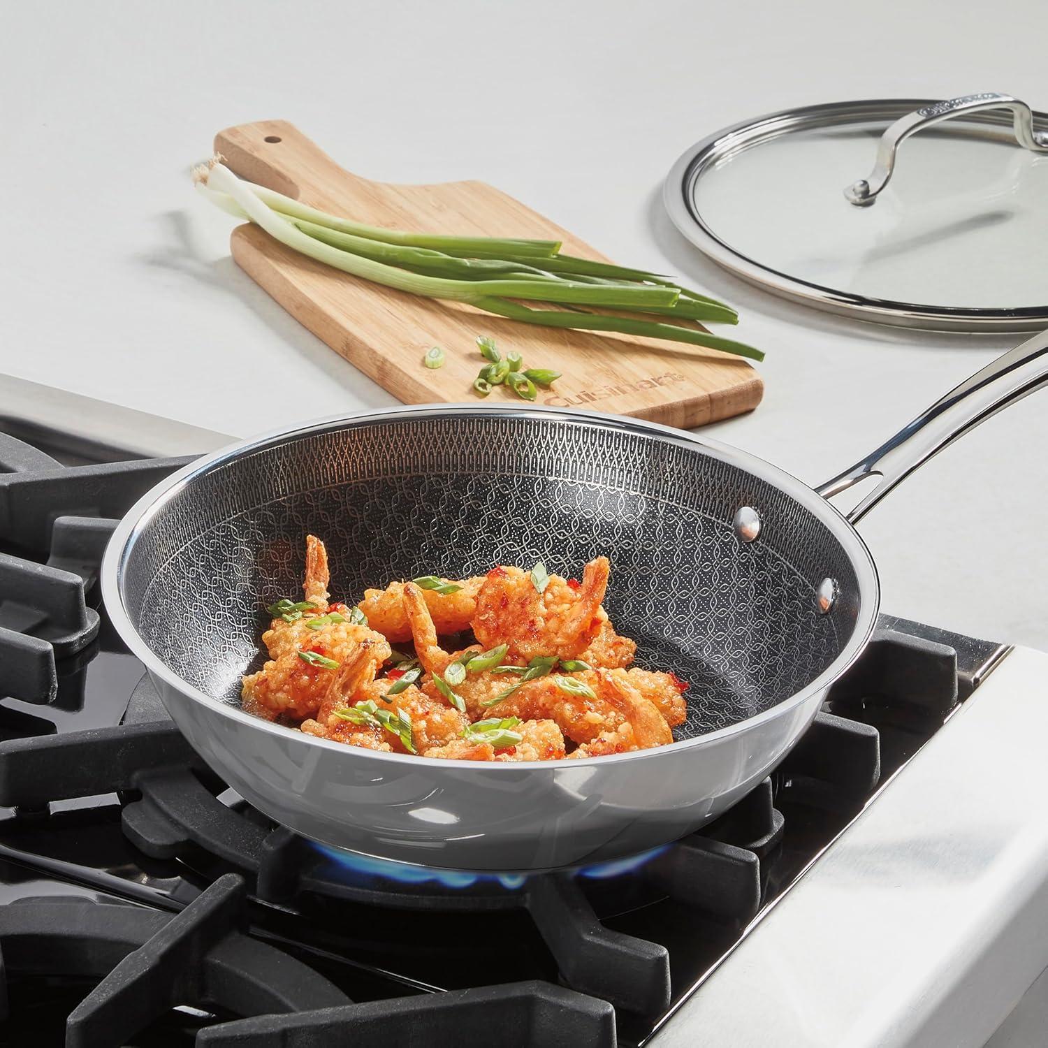 imageCuisinart FusionPlus Nonstick Stainless Steel Cookware 12Inch Everyday Pan with Cover PFASFree PURELYSEAR Ceramic Technology Scratch Proof Wide Grip Handles Dishwasher Safe FPS2530D1025inch Deep Fry