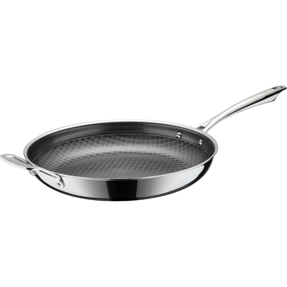 imageCuisinart FusionElite Nonstick TriPly Stainless Steel Skillet 12 Skillet Frying Pan with Helper PURELYSEAR Ceramic Nonstick Technology Scratch Proof Cool Grip Handles Dishwasher Safe12inch Skillet