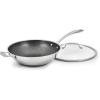 imageCuisinart FusionPlus Nonstick Stainless Steel Cookware 12Inch Wok Pan with Cover and Helper PFASFree PURELYSEAR Ceramic Technology Scratch Proof Cool Grip Handles Dishwasher Safe FPS2630HC