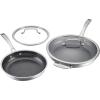 imageCuisinart FusionPlus Nonstick Stainless Steel Cookware Set 4Piece Skillet Cooking Set with PFASFree PURELYSEAR Ceramic Non Stick Technology Scratch Proof Cool Grip Handles Dishwasher Safe