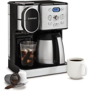 Cuisinart Coffee Center 10-Cup Thermal Carafe Drip Coffee Maker and Single-Serve Brewer with Over Ice Function, Fully Automatic Coffeemaker, Compatible with Single-Cup Pods, Black/Stainless, SS-21NAS