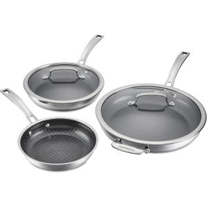 Cuisinart FusionPlus Nonstick Stainless Steel Cookware, 12-Inch Everyday Pan with Cover, PFAS-Free PURELYSEAR Ceramic Technology, Scratch Proof, Wide Grip Handles, Dishwasher Safe, FPS25-30D(5-Piece Set)