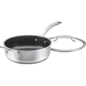 Cuisinart FusionPlus Nonstick Stainless Steel Cookware, 12-Inch Everyday Pan with Cover, PFAS-Free PURELYSEAR Ceramic Technology, Scratch Proof, Wide Grip Handles, Dishwasher Safe, FPS25-30D(3.5-quart Saute Pan)