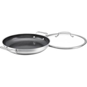 Cuisinart FusionPlus Nonstick Stainless Steel Cookware, 12-Inch Everyday Pan with Cover, PFAS-Free PURELYSEAR Ceramic Technology, Scratch Proof, Wide Grip Handles, Dishwasher Safe, FPS25-30D(12-inch Pan)
