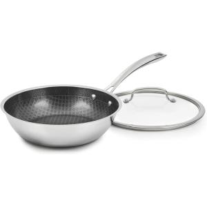 Cuisinart FusionPlus Nonstick Stainless Steel Cookware, 12-Inch Everyday Pan with Cover, PFAS-Free PURELYSEAR Ceramic Technology, Scratch Proof, Wide Grip Handles, Dishwasher Safe, FPS25-30D(10.25-inch Deep Fry)