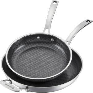Cuisinart FusionPlus Nonstick Stainless Steel Cookware, 12-Inch Skillet with Helper Handle, PFAS-Free PURELYSEAR Ceramic Technology, Scratch Proof, Cool Grip Handles, Dishwasher Safe, FPS22-30H(10 and 12-inch Skillet Set)
