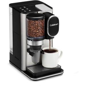 Cuisinart Single-Serve Coffee Maker + Coffee Grinder with 8, 10, and 12 oz. Serving Size, Compatible with Single-Cup Pods, 48-Ounce Removable Reservoir, Stainless Steel, DGB-2SS(Stainless Steel)