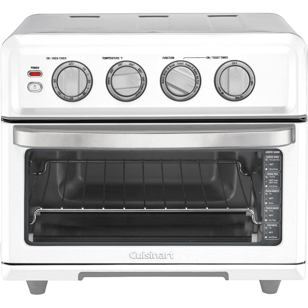 imageCuisinart Air Fryer Toaster Oven with Grill 1800W 81 Air Fryer Oven with Bake Convection Bake Grill Broil and Warm Options Large Capacity 60Minute Timer TOA70BKS Black SSWhite