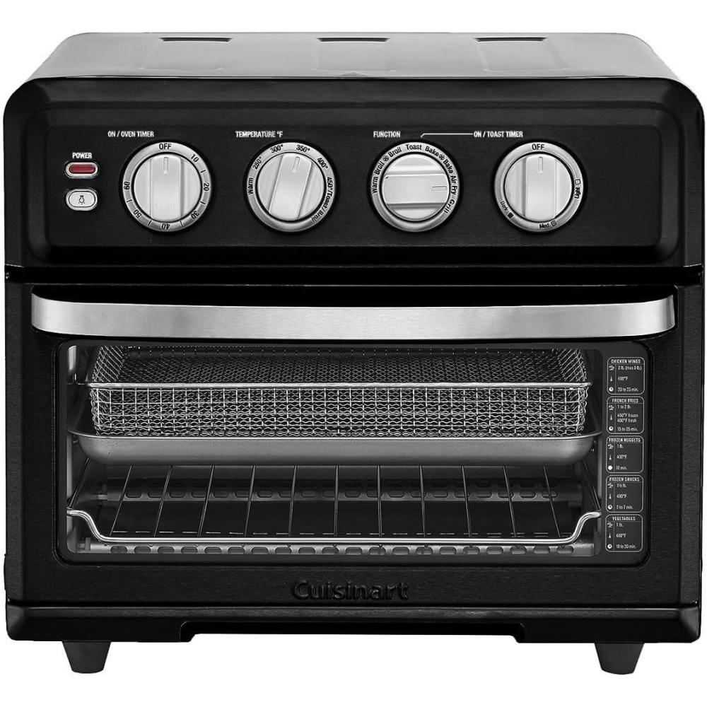 imageCuisinart Air Fryer Toaster Oven with Grill 1800W 81 Air Fryer Oven with Bake Convection Bake Grill Broil and Warm Options Large Capacity 60Minute Timer TOA70BKS Black SSMatte Black