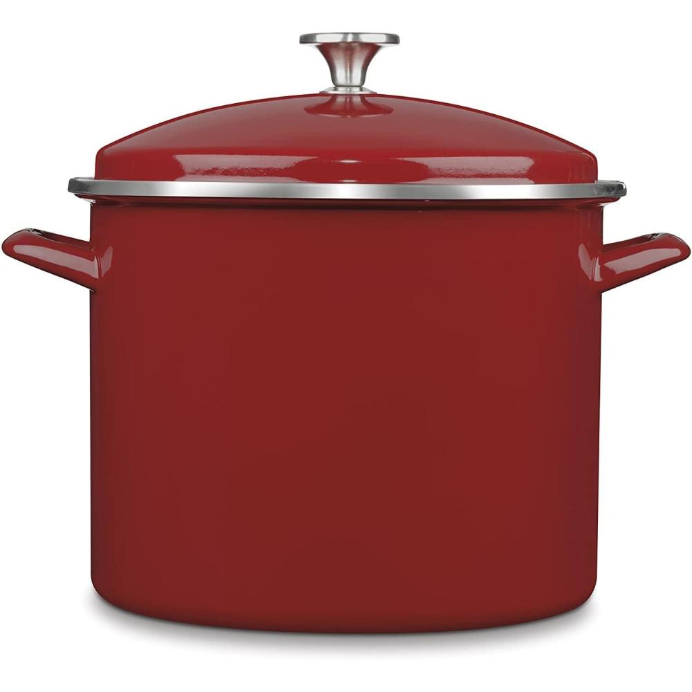 imageCuisinart Enamel Stockpot with Cover 16Quart RedRed