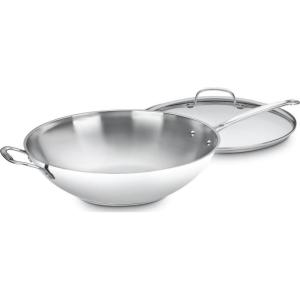 Cuisinart 14-Inch Stir-Fry Pan, Helper Handle and Glass Cover, Chef’s Classic Stainless Steel, 726-38H