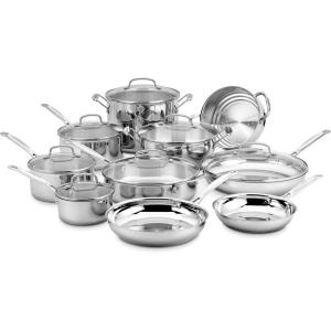 Cuisinart 17-Piece Cookware Set, Chef’s Classic Steel Collection 77-17N
