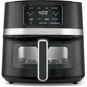 Cuisinart Air Fryer, 2.6-Quart Compact Basket Fryer with 3 Cooking Functions to Air Fry, Roast, and Bake, 3 Airfryer Presets, Dishwasher-Safe Parts, AIR-80, Stainless Steel & Black(4.5 Qt. Window)