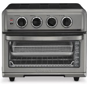 Cuisinart Air Fryer Toaster Oven with Grill, 1800W 8-1 Air Fryer Oven with Bake, Convection Bake, Grill, Broil and Warm Options, Large Capacity, 60-Minute Timer, TOA-70BKS, Black SS(Black)