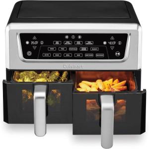 Cuisinart Dual Basket Air Fryer, Two Baskets 11 Qt in Total, 6 Functions: Air Fry, Roast, Bake, Broil, Dehydrate & Keep Warm, Features Sync Finish & Sync Settings, Toss Reminder & Auto-Pause, ADZ-112(11 Qt.)