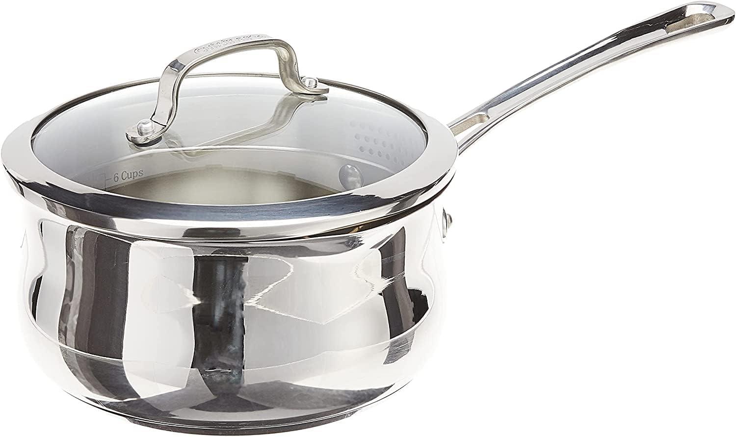 imageCuisinart 41914 Contour Stainless 1Quart Saucepan with CoverStainless Steel