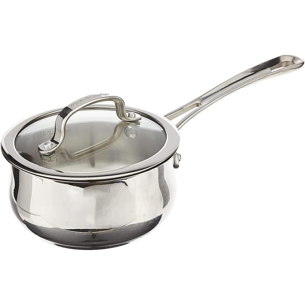 imageCuisinart 41914 Contour Stainless 1Quart Saucepan with CoverSilver