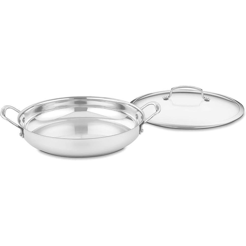 imageCuisinart Contour Stainless 12Inch Everyday Pan with Glass Cover12 inch