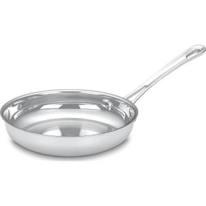Cuisinart 422-30H Contour Stainless 12-Inch Open Skillet with Helper Handle, Silver(Silver)