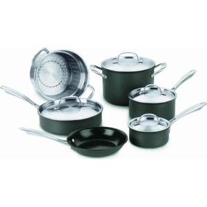 Cuisinart GG-10 Hard Anodized 10-Piece Set GreenGourmet, Black(10-Piece)