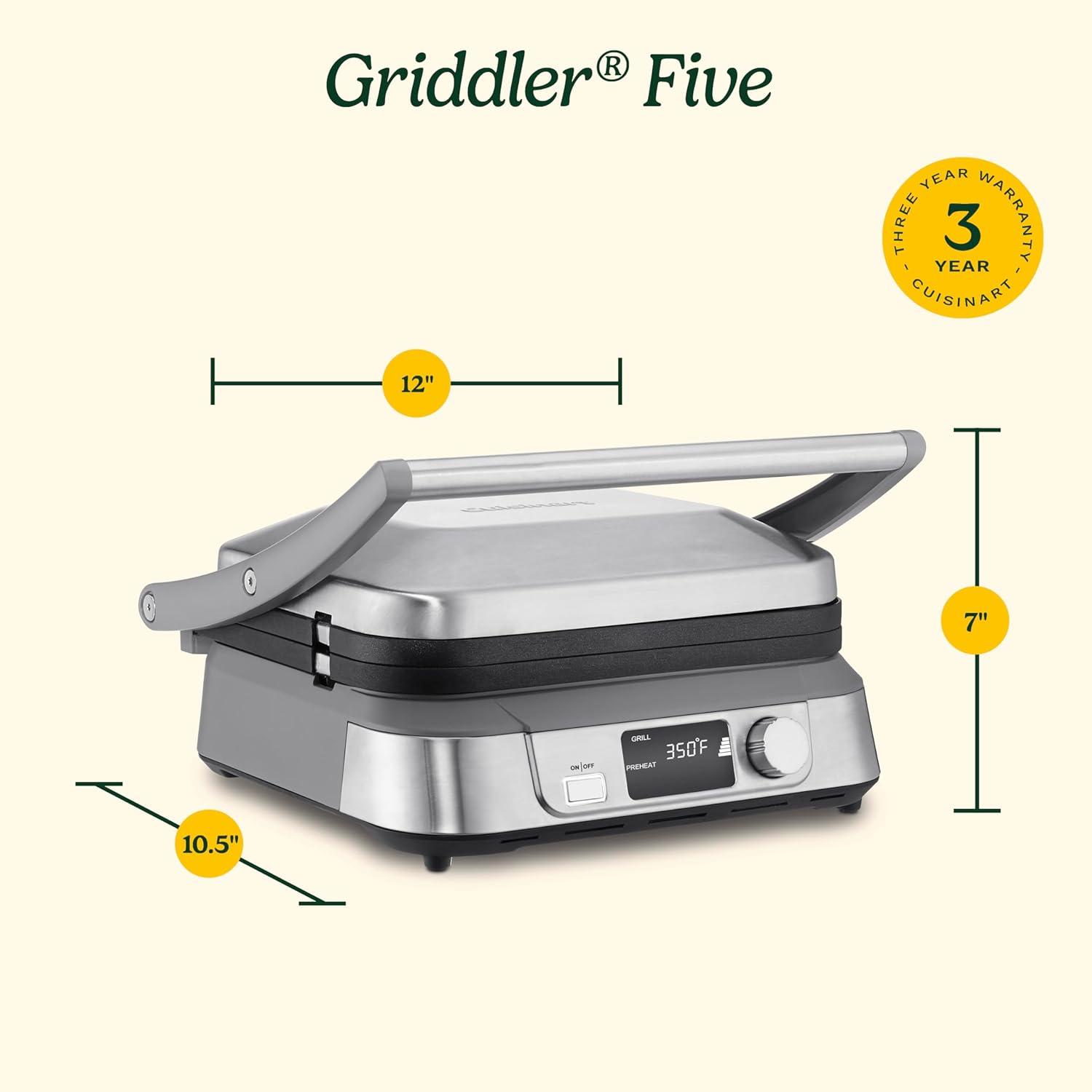 imageCuisinart GR11 Griddler 3in1 Grill and Panini Press SilverDigital Griddler