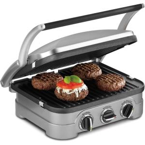 Cuisinart GR-11 Griddler 3-in-1 Grill and Panini Press, Silver(5-in-1 Griddler)