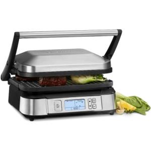 Cuisinart GR-11 Griddler 3-in-1 Grill and Panini Press, Silver(New Smokeless Griddler)