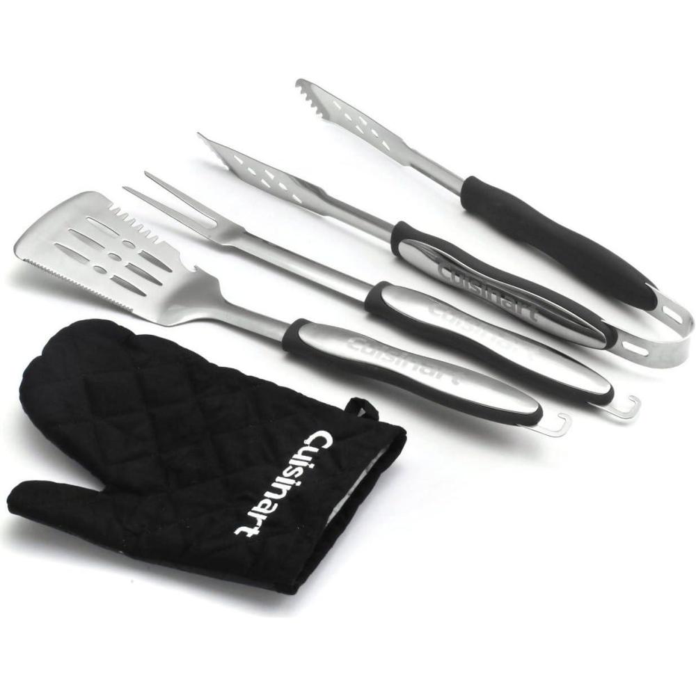 imageCuisinart CGS134 Grilling Tool Set with Grill Glove Red 3PieceBlack