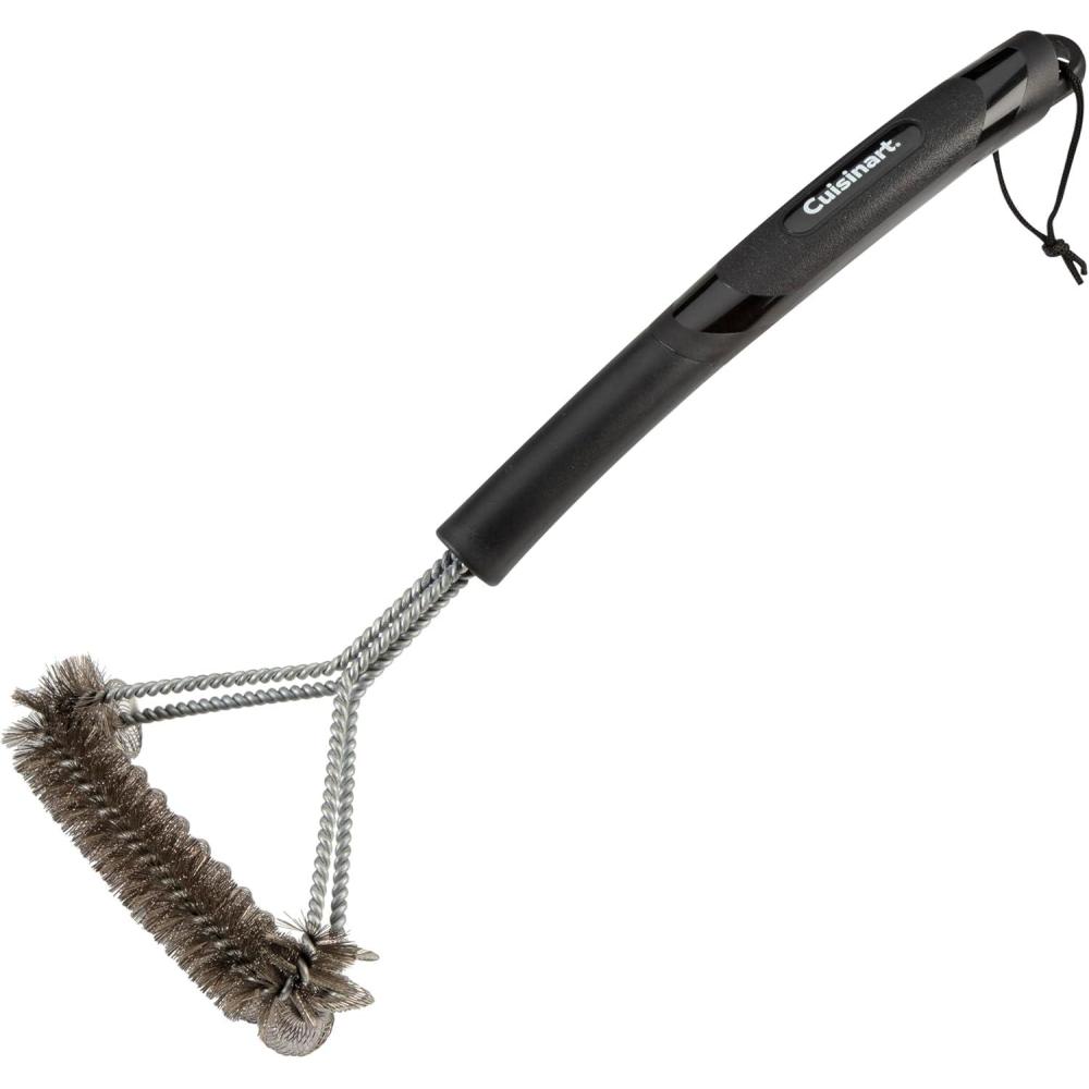 imageCuisinart Triple Coil Brush 17 Stainless Steel Grill Brush with Wide Scraper for All Grates Bristle Free Grilling Accessory for Worry Free Cleaning Perfect for BBQs Cookout amp Tailgate Cleaning17x66x21