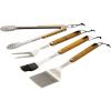 imageCuisinart CGS1100 Spatula Locking Tongs Fork Basting Brush 4Piece Grill Tool Set Ash Wood Handle