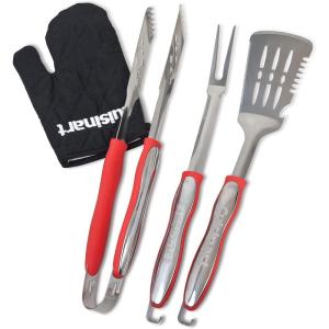 Cuisinart CGS-134 Grilling Tool Set with Grill Glove, Red (3-Piece)(Red)