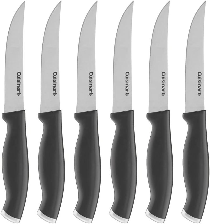 imageCuisinart Block Knife Set 12pc Cutlery Knife Set with Steel Blades for Precise Cutting Lightweight Stainless Steel Durable amp Dishwasher Safe C77SSW12PBlackStainless Steel