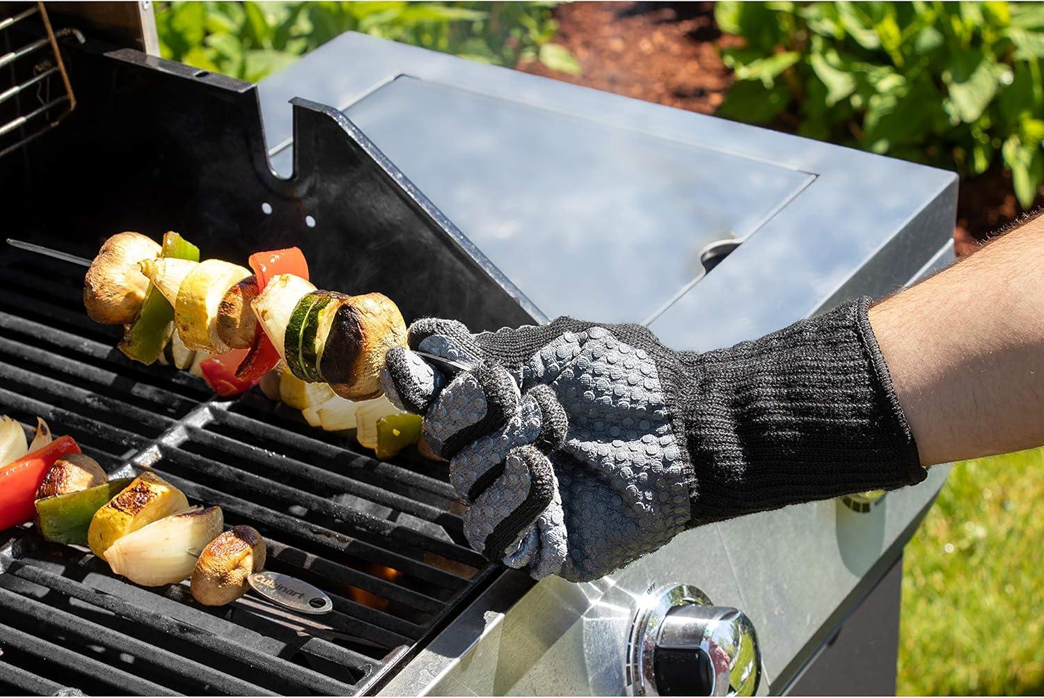 imageCuisinart Heat Resistant Silicone Grilling Gloves for Indoor and Outdoor Cooking Grilling One SizeHeat Resistant Grill Gloves