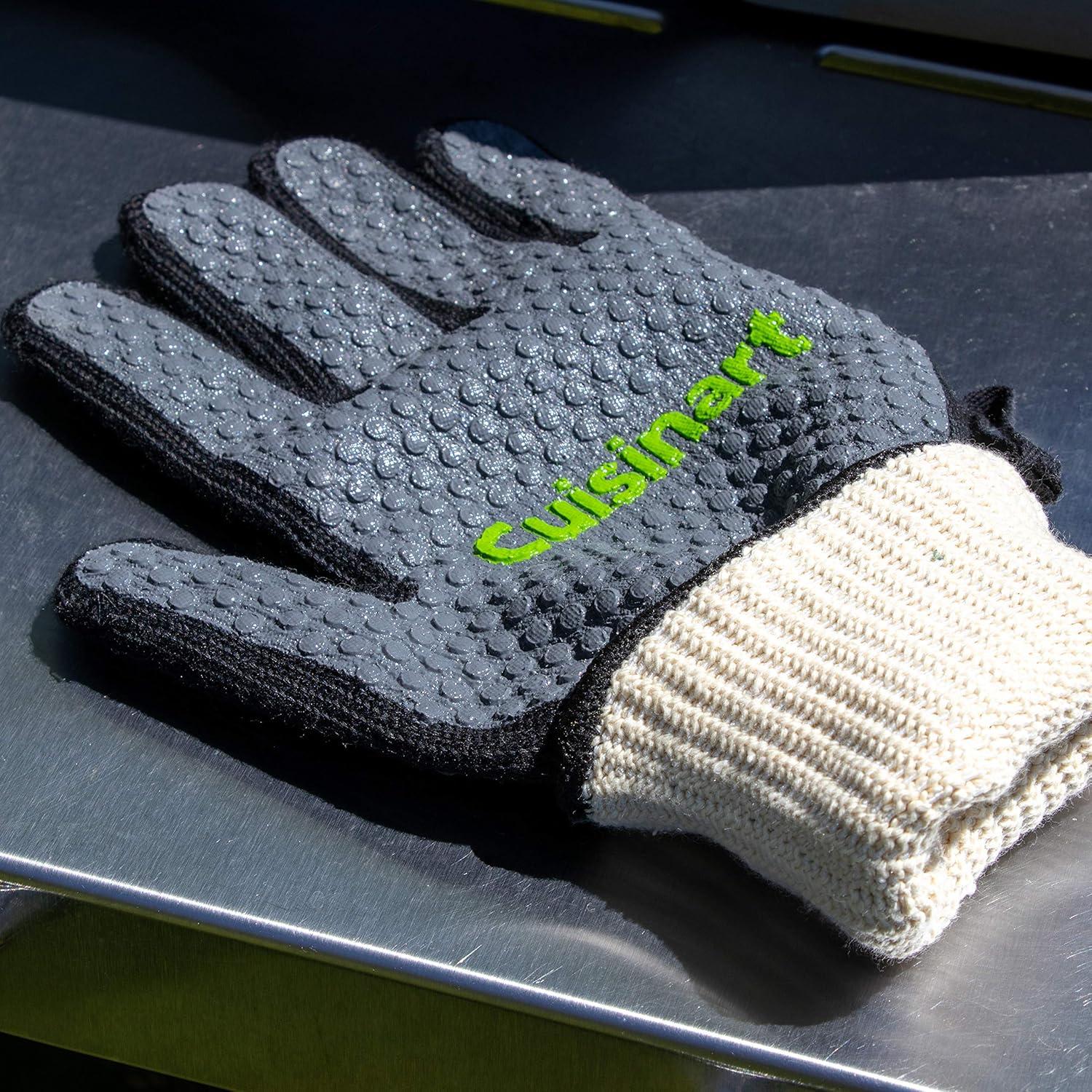 imageCuisinart Heat Resistant Silicone Grilling Gloves for Indoor and Outdoor Cooking Grilling One SizeHeat Resistant Grill Gloves