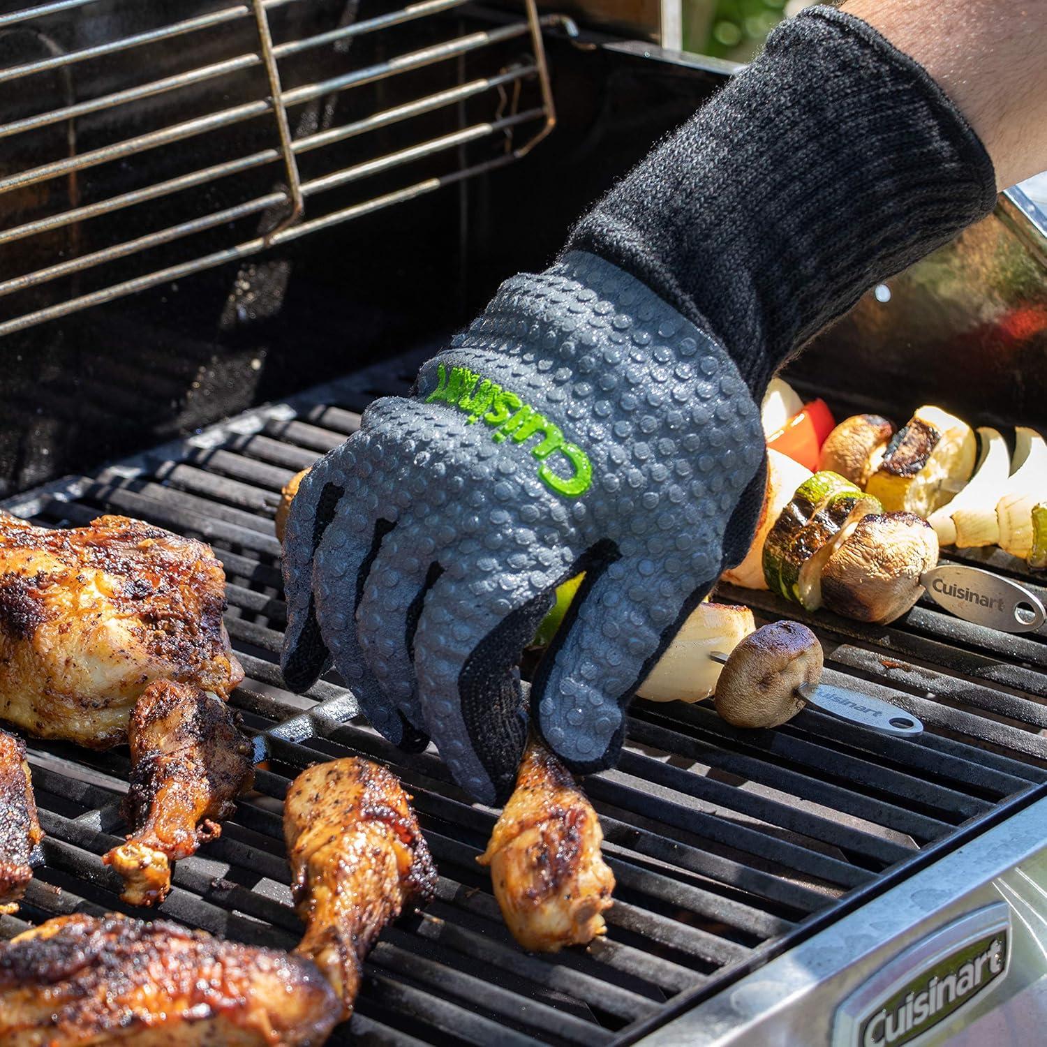 imageCuisinart Heat Resistant Silicone Grilling Gloves for Indoor and Outdoor Cooking Grilling One SizeHeat Resistant Grill Gloves