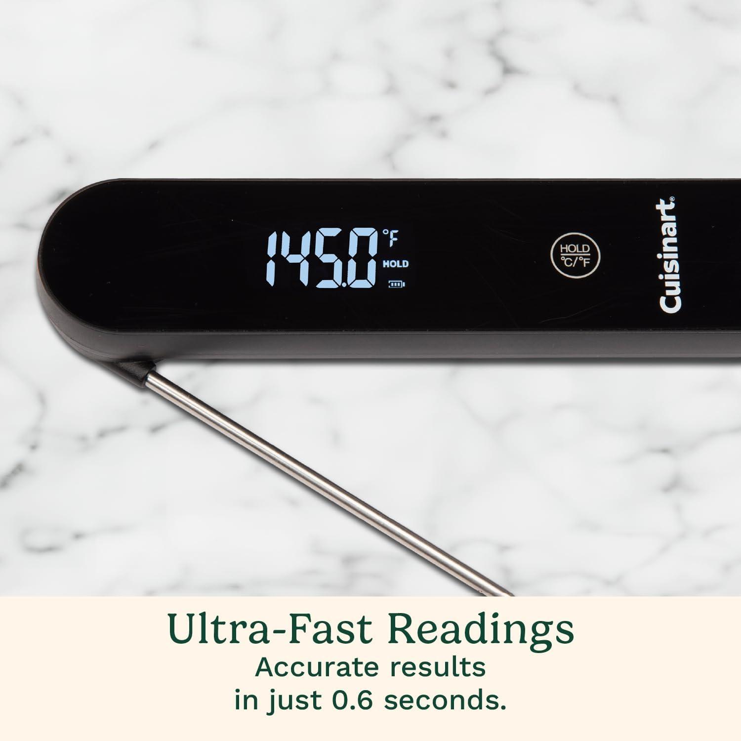 imageCuisinart LED Digital Pro Instant Read Thermometer Calibrated Ambidextrous Waterproof Meat Thermometer for Home amp Grill Lift to Wake Ultra Fast 06s Read Time Home Gadget BBQ Smoker Oil Fry