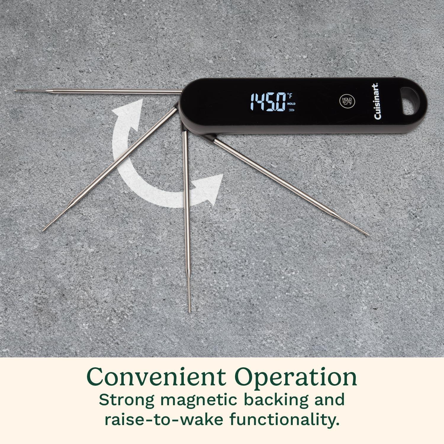 imageCuisinart LED Digital Pro Instant Read Thermometer Calibrated Ambidextrous Waterproof Meat Thermometer for Home amp Grill Lift to Wake Ultra Fast 06s Read Time Home Gadget BBQ Smoker Oil Fry