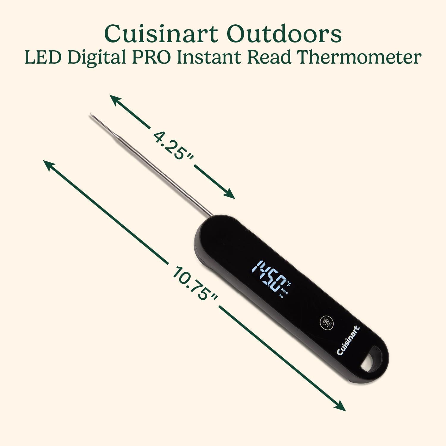 imageCuisinart LED Digital Pro Instant Read Thermometer Calibrated Ambidextrous Waterproof Meat Thermometer for Home amp Grill Lift to Wake Ultra Fast 06s Read Time Home Gadget BBQ Smoker Oil Fry