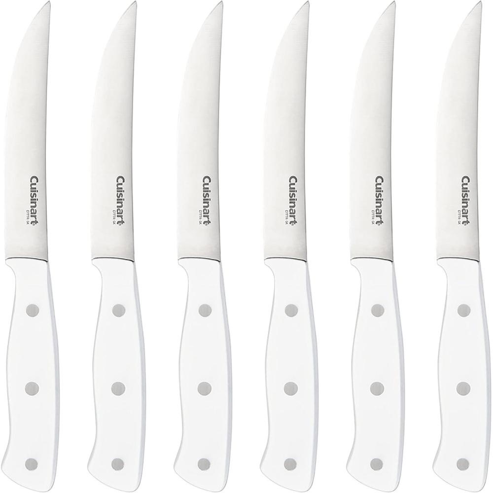 imageBlack Triple Rivet 6pc Steak Knife SetStainless Steel with White
