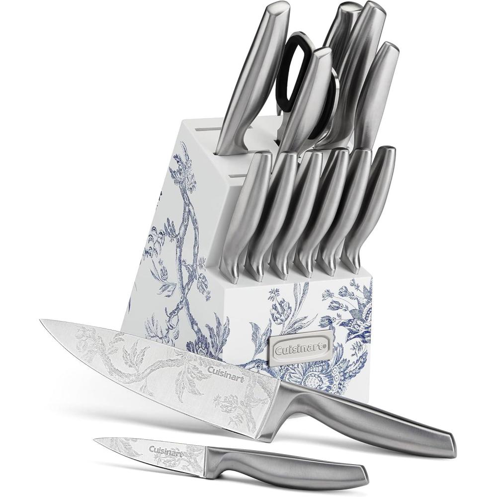 imageCuisinart 15pc Caskata Collection Stainless Steel Hollow Handle Cutlery Block Set C77SS15PKCA