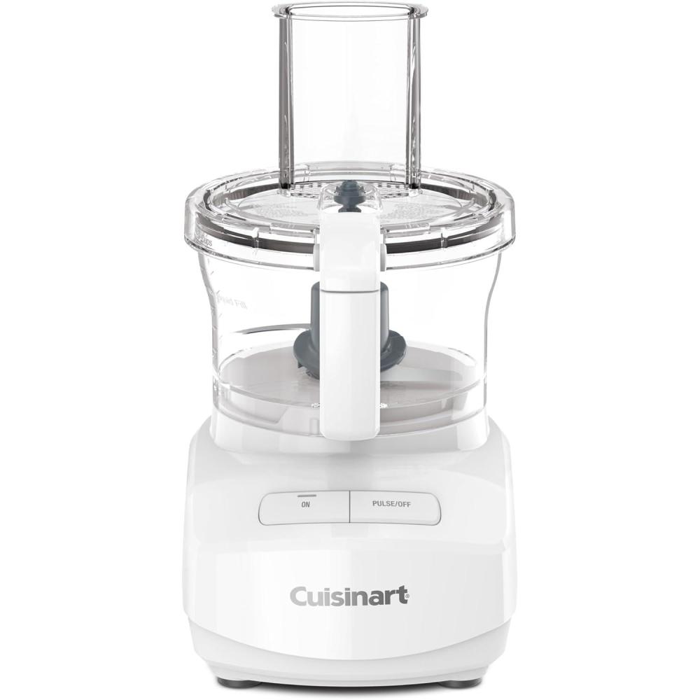 imageCuisinart 9Cup Continuous Feed Food Processor with Fine and Medium Reversible Shredding and Slicing Disc Universal Blade ContinuousFeed Attachment and InBowl Storage GrayWhite