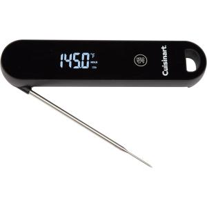 Cuisinart LED Digital Pro Instant Read Thermometer, Calibrated Ambidextrous Waterproof Meat Thermometer for Home & Grill, Lift to Wake Ultra Fast 0.6s Read Time, Home Gadget, BBQ, Smoker, Oil Fry