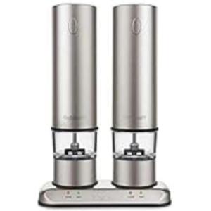 Cuisinart Rechargeable Electric Salt & Pepper Mill Set in Brushed Stainless Steel SP-4|Model, 2.61″W x 3.94″H