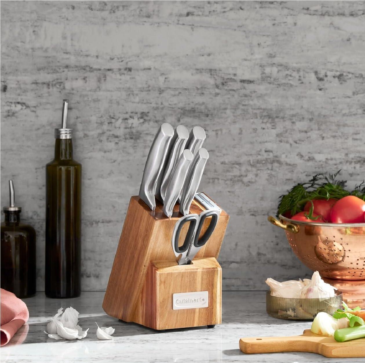 imageCuisinart 7 Pc Stainless Steel Essentials Cutlery Block Set with Built in Sharpener