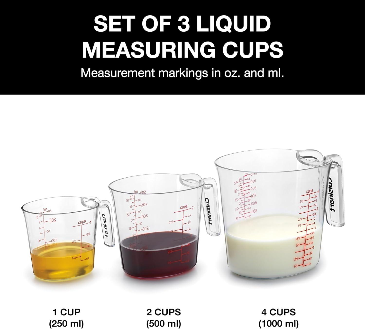 imageCuisinart Nesting Liquid Measuring Cups Clear 3Piece CTG003MC